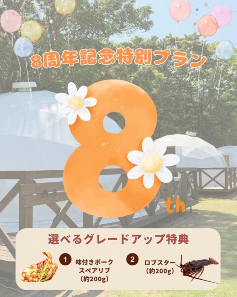 8周年記念特別プランをご用意いたしました✨